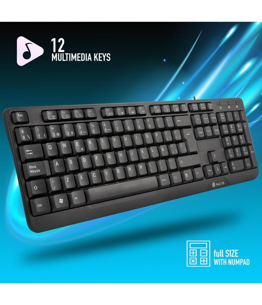 Teclado con cable ngs funky v3 usb