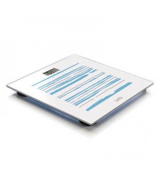 Bascula de baño electronica laica ps1074 blanca rayas azules 150kg