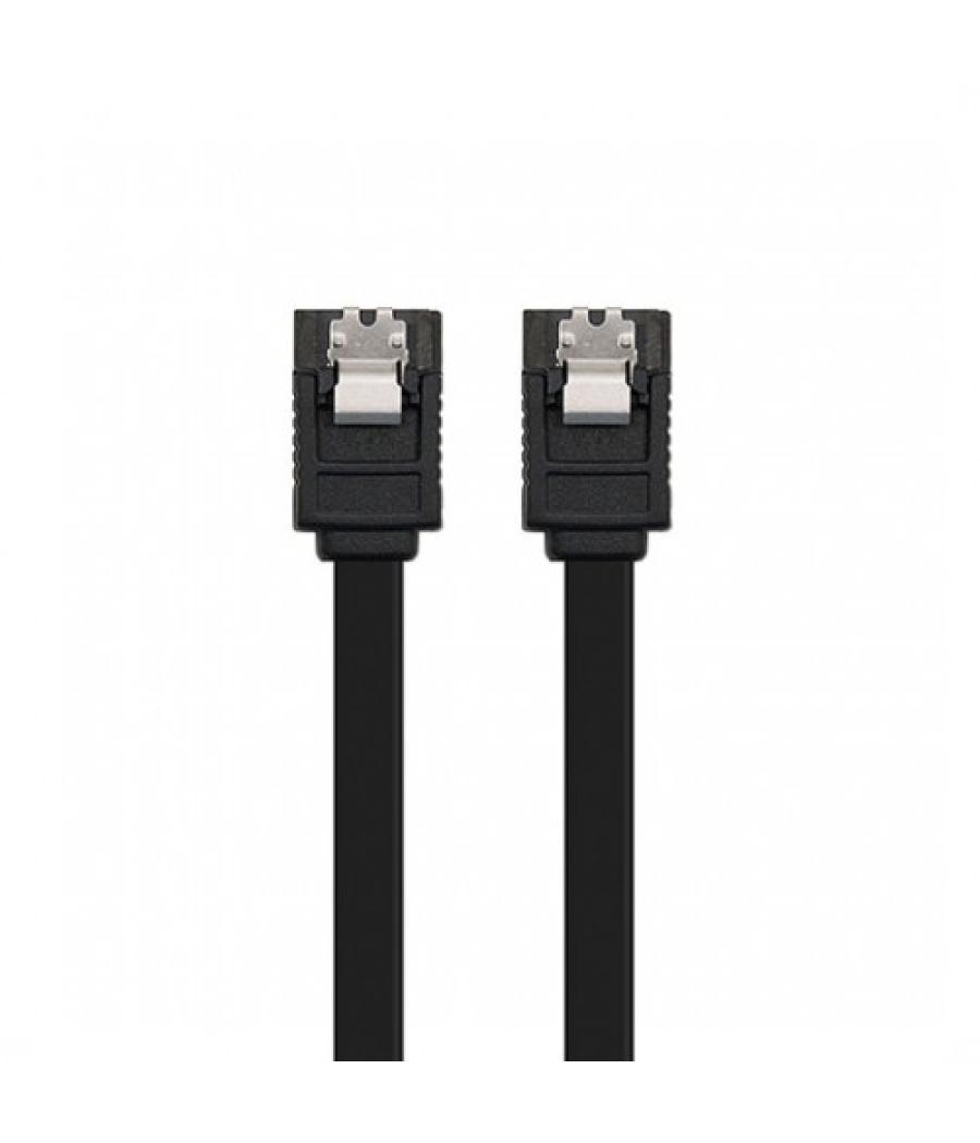 Cable datos sata iii nanocable 0.5m negro anclajes - 10.18.1001 - bk