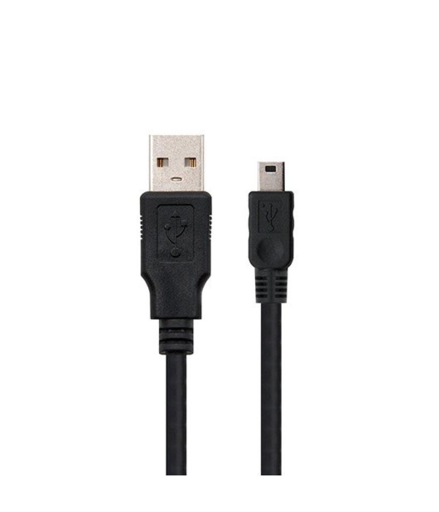 Cable usb tipo a 2.0 a mini usb 5 pin nanocable 0.5m negro macho - macho