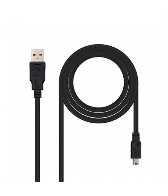 Cable usb tipo a 2.0 a mini usb 5 pin nanocable 0.5m negro macho - macho