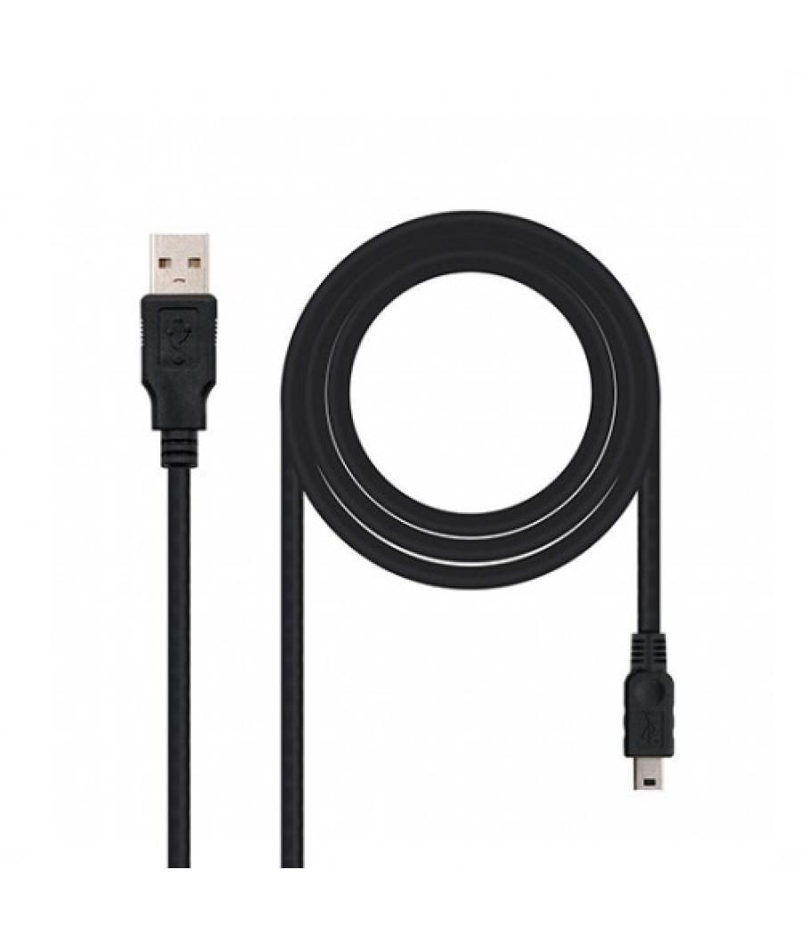 Cable usb tipo a 2.0 a mini usb 5 pin nanocable 0.5m negro macho - macho
