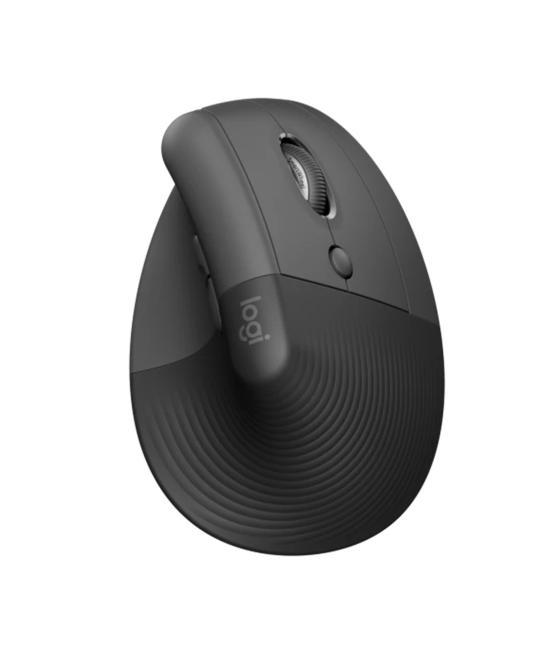 Mouse raton vertical logitech lift 6 botones 4000 dpi wireless inalambrico grafito