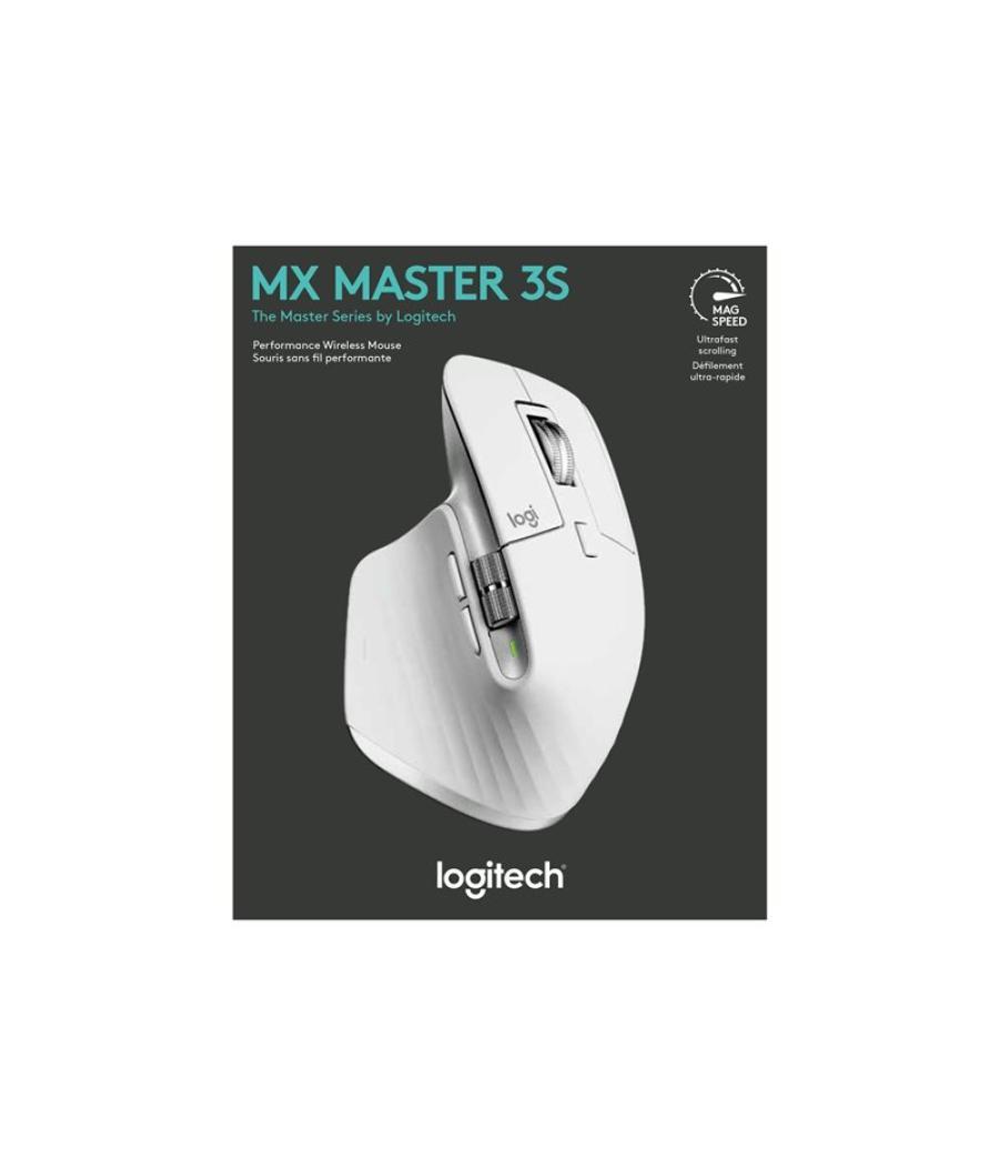 Mouse raton logitech mx master 3s wireless inalambrico 8000dpi gris palido