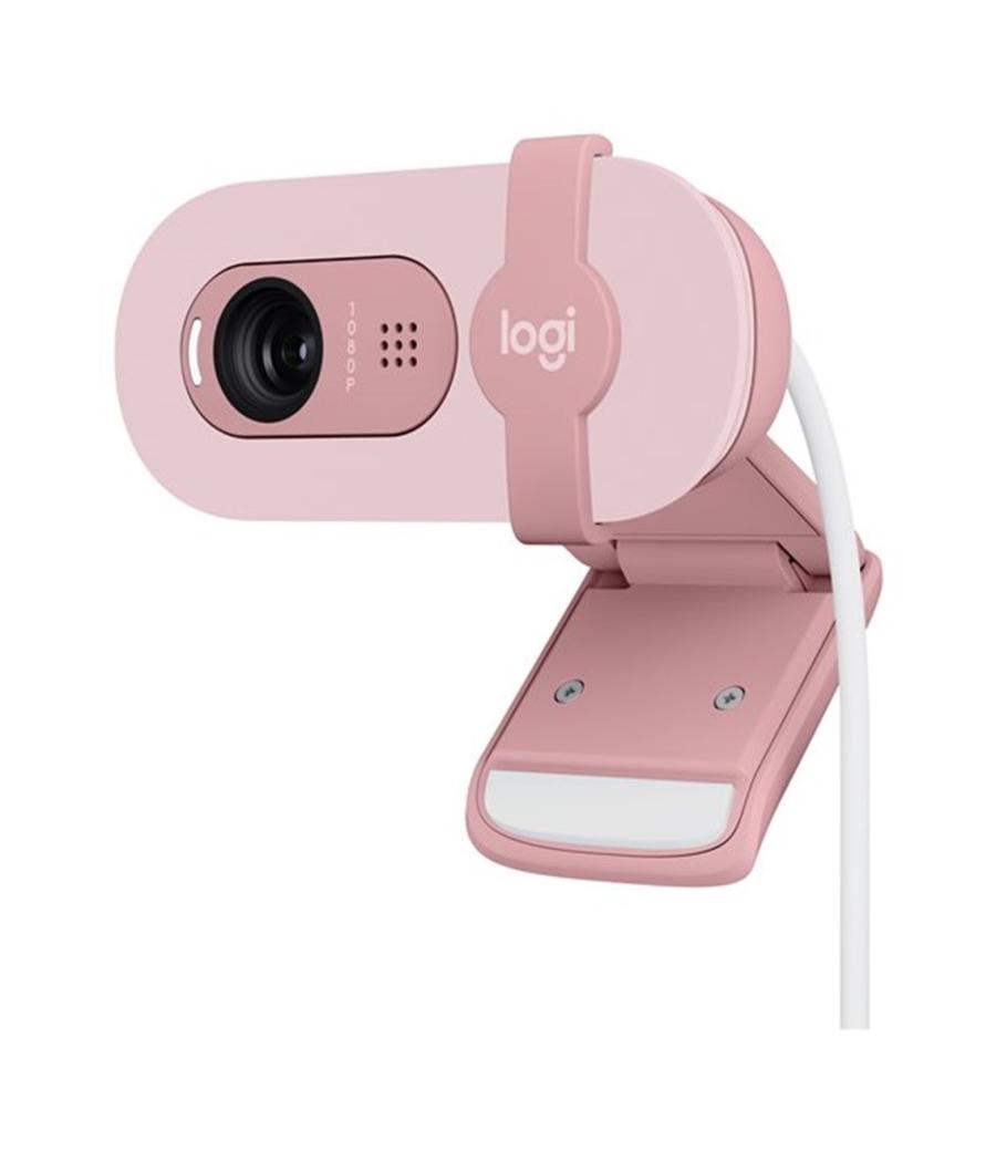 Webcam logitech brio 100 rosado full hd - usb