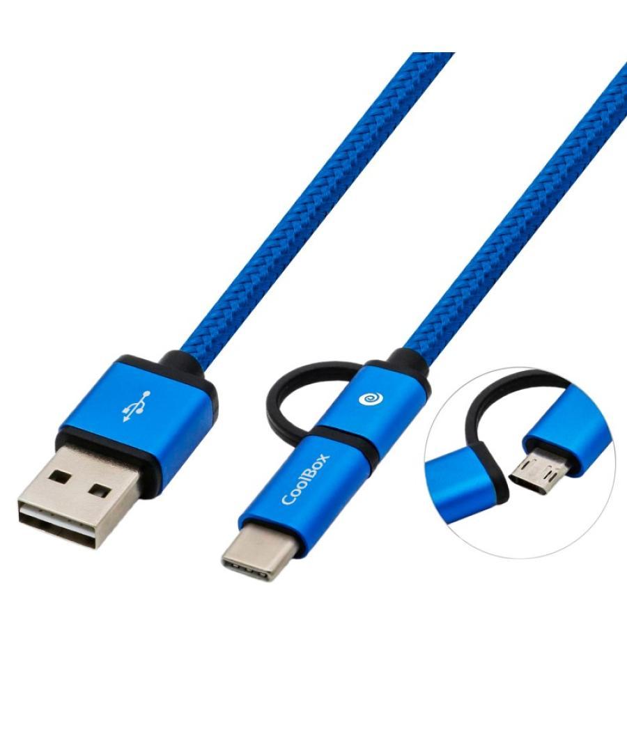 Cable multi usb 2.0 coolbox carga mas datos micro usb usb tipo c usb tipo a 1m