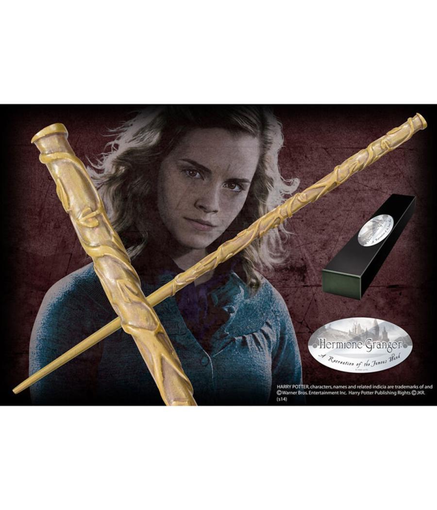 Replica the noble collection harry potter hermione granger varita con caja y placa de identificacion