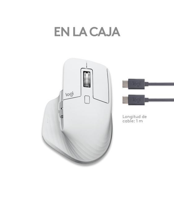 Mouse raton logitech mx master 3s para mac wireless inalambrico 8000dpi gris palido