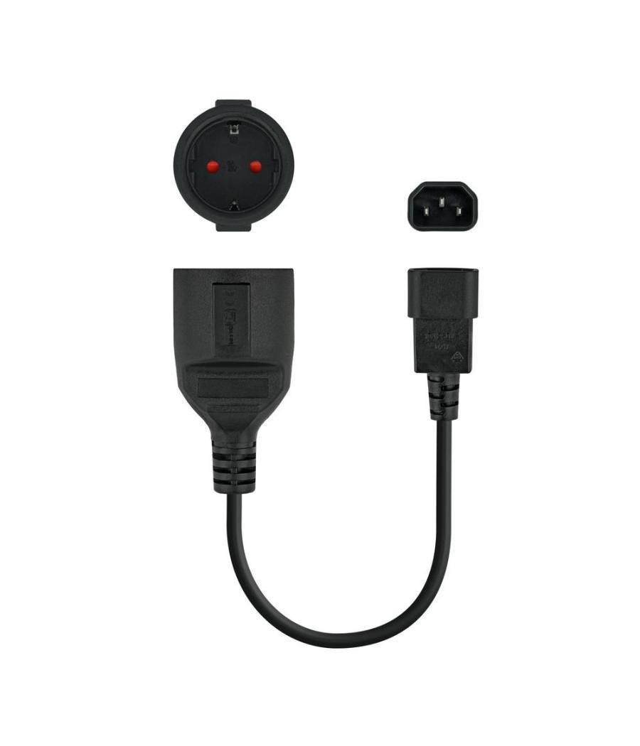 Cable adaptador c14 - m a cee7 - h - 16a - 25cm nanocable