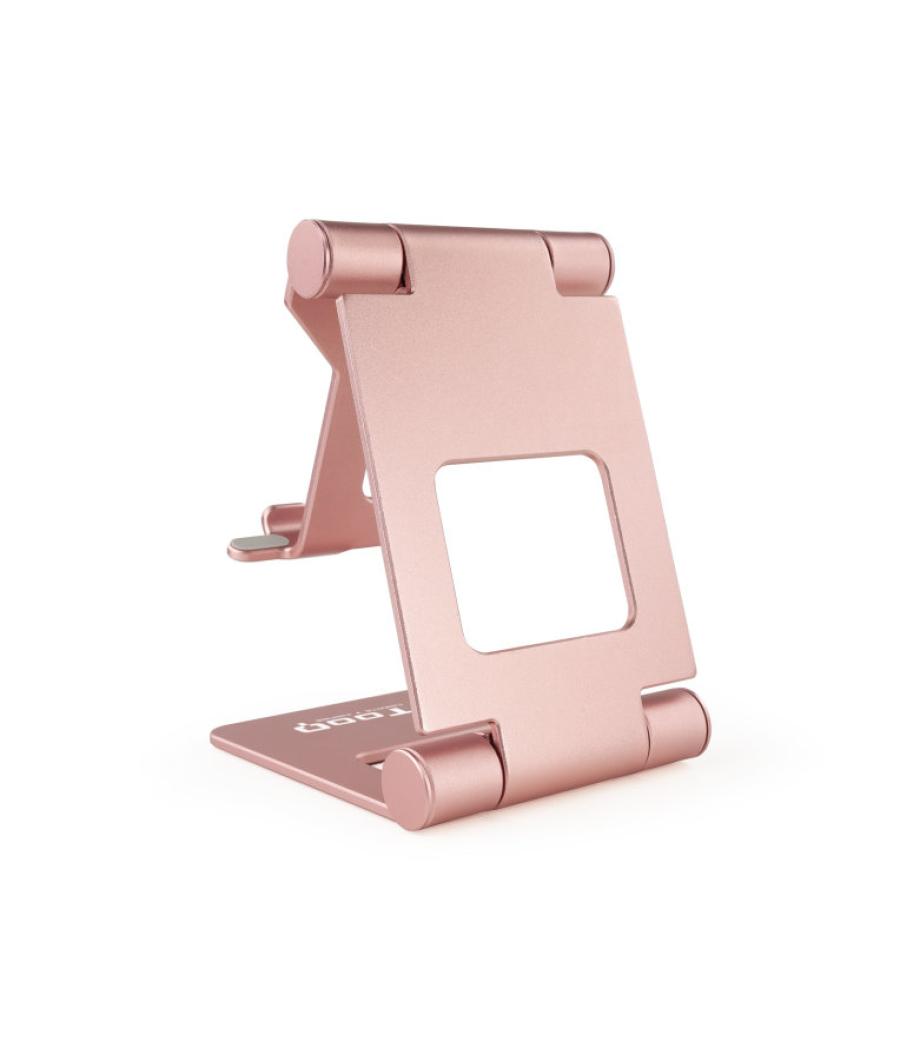 Soporte sobremesa tooq para telefono - tablet plegable slim rosa