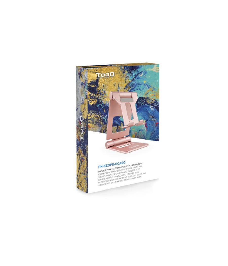 Soporte sobremesa tooq para telefono - tablet plegable slim rosa