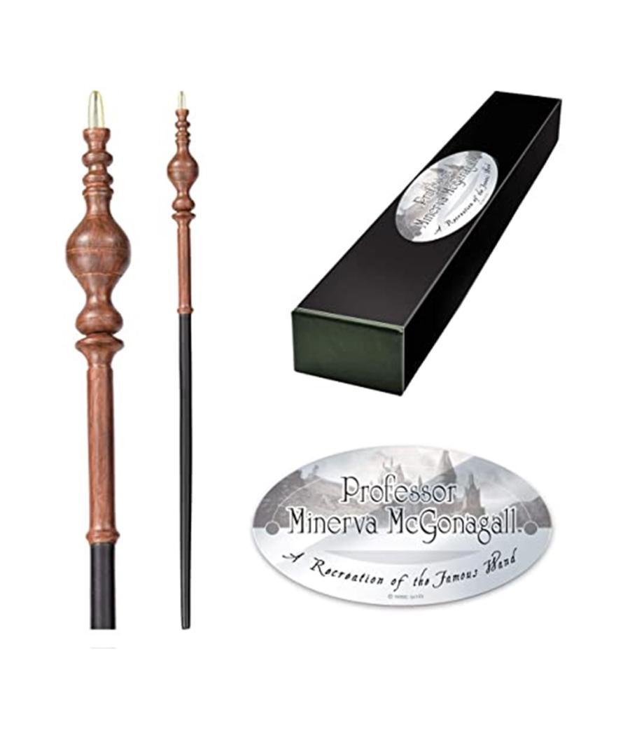 Replica the noble collection harry potter minerva mcgonagall varita con caja y placa de identificacion