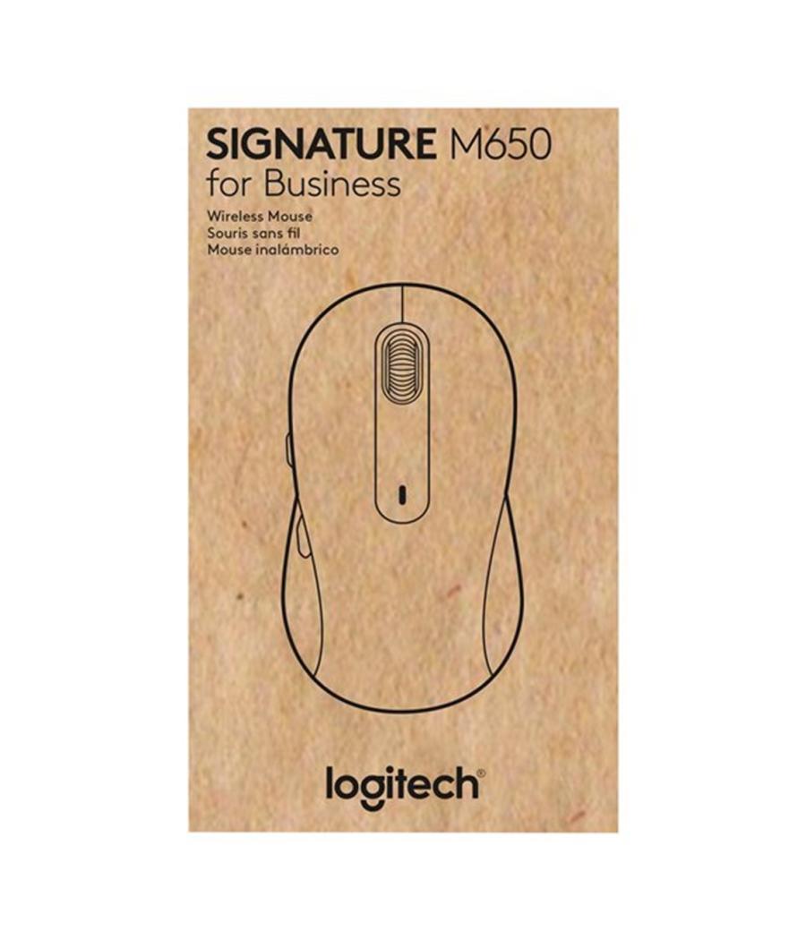 Mouse raton logitech m650 for business mediano wireless inalambrico blanco crudo