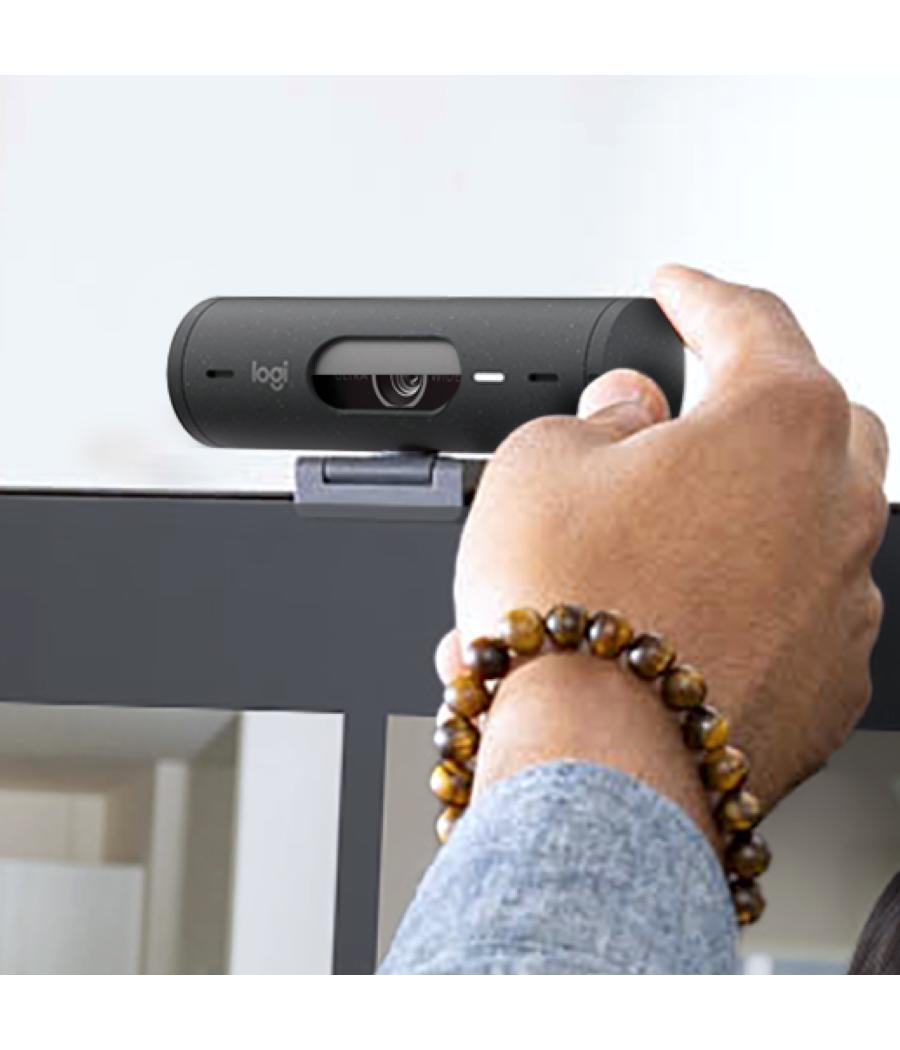 Webcam logitech brio 500 grafito full hd - usb tipo c