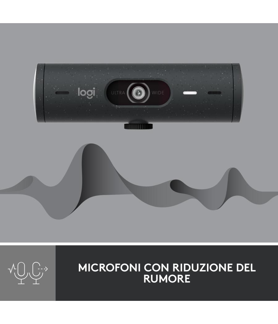 Webcam logitech brio 500 grafito full hd - usb tipo c