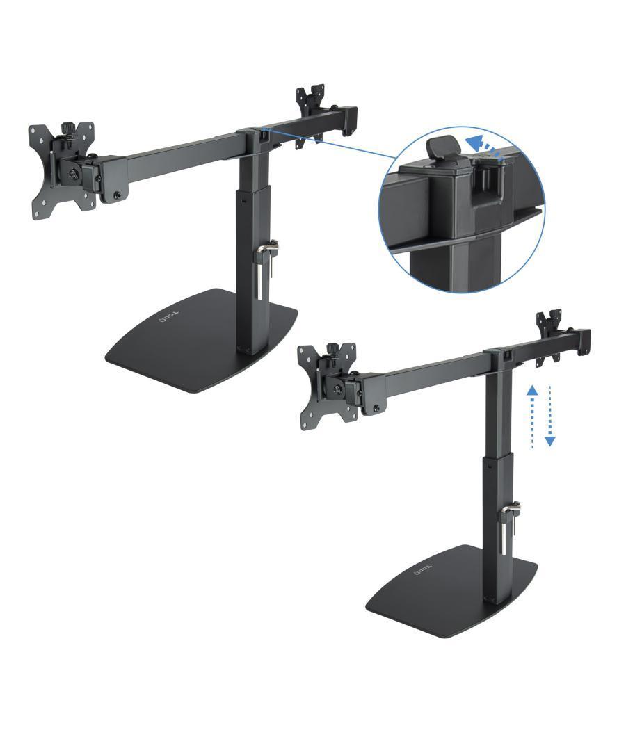 Soporte monitor de mesa tooq para 2 pantallas 17pulgadas - 27pulgadas