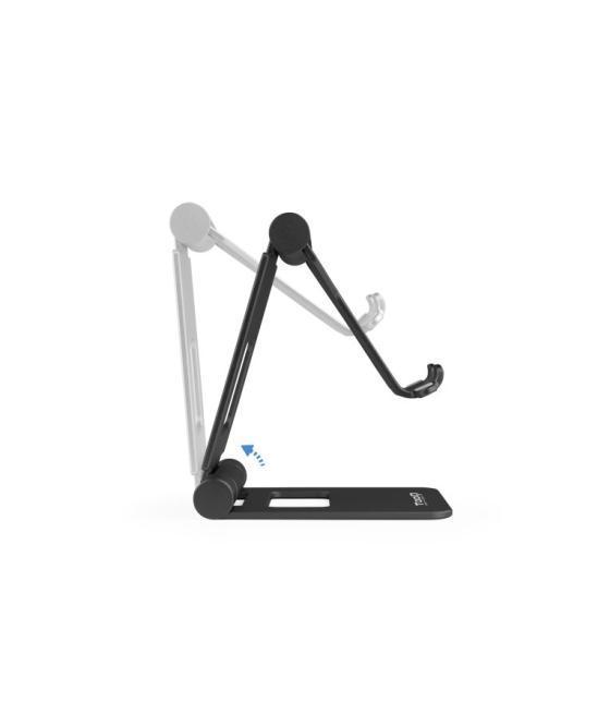 Soporte sobremesa tooq para telefono - tablet plegable slim negro