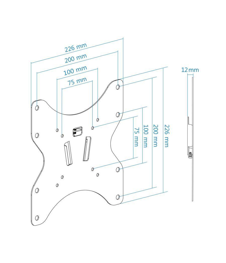 Soporte pared tooq lp1242f - b 23pulgadas - 42pulgadas carga maxima 35kg negro