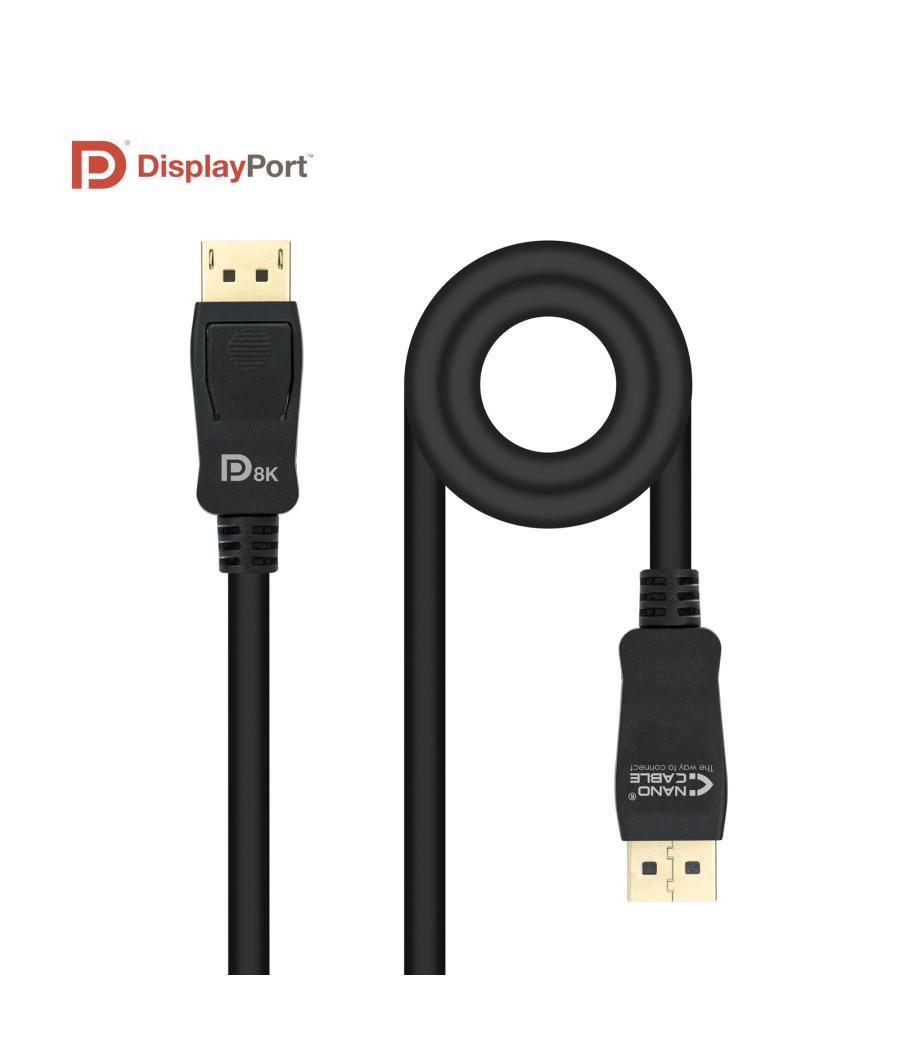 Cable nanocable displayport 1.4 certificado vesa dp - m - dp - m negro 2.0m