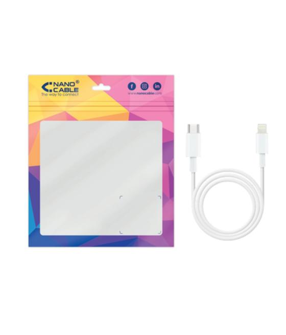 Cable nanocable lightning a usb tipo c apple iphone ipad ipod blanco 1m