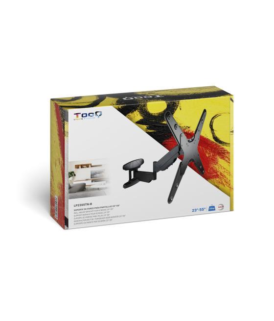 Soporte tv - monitor tooq 23pulgadas - 55pulgadas giratorio - inclinable negro vesa max 400x400 - inclinable 5º - 15º - girable 