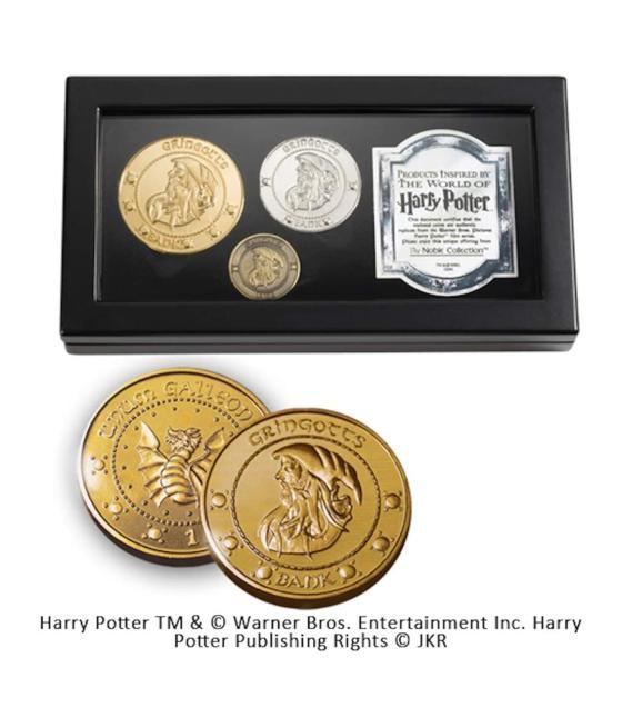 Replica the noble collection harry potter monedas de gringotts expositor