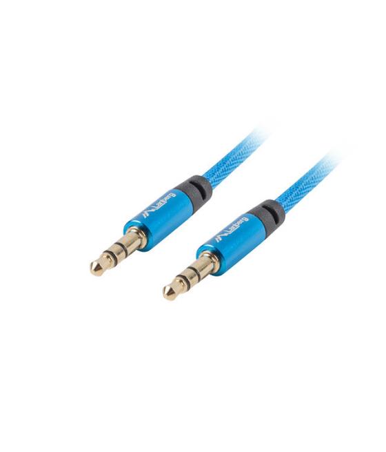 Cable minijack lanberg 3.5mm m - m 3 pin 2m premium azul