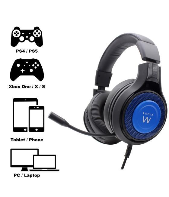 Auriculares para gaming ewent pl3322 con microfono pc & consola