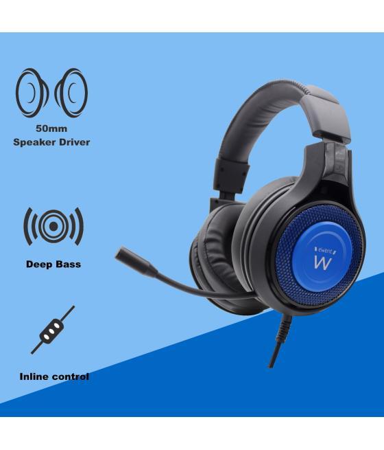 Auriculares para gaming ewent pl3322 con microfono pc & consola