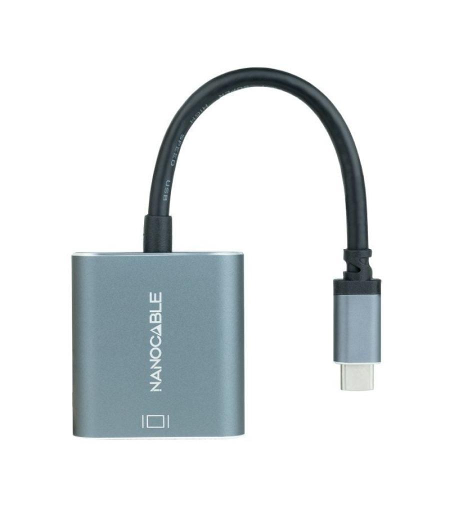 Cable conversor nanocable 10.16.4103-g/ usb tipo-c macho - dvi-d (24+1) hembra/ 15cm/ gris