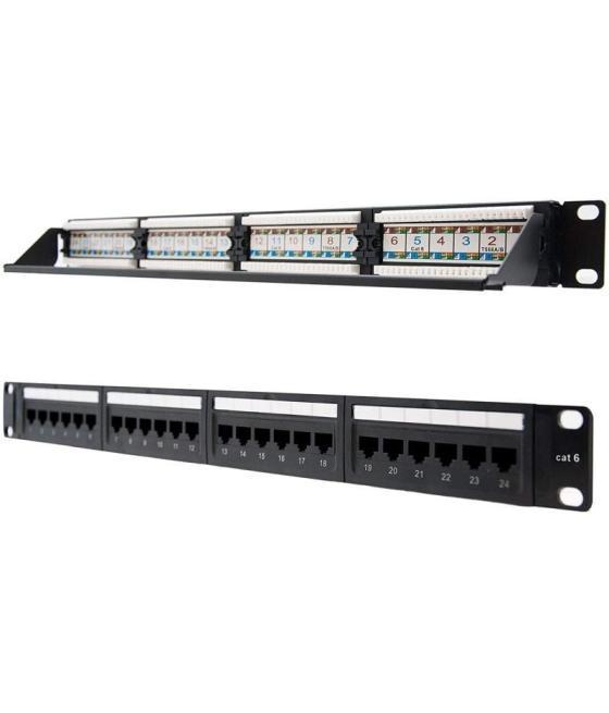 Patch panel nanocable 10.21.3124/ 24 puertos/ cat.6/ altura 1u