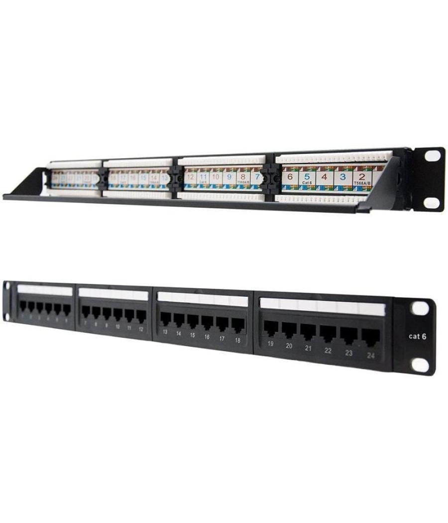 Patch panel nanocable 10.21.3124/ 24 puertos/ cat.6/ altura 1u