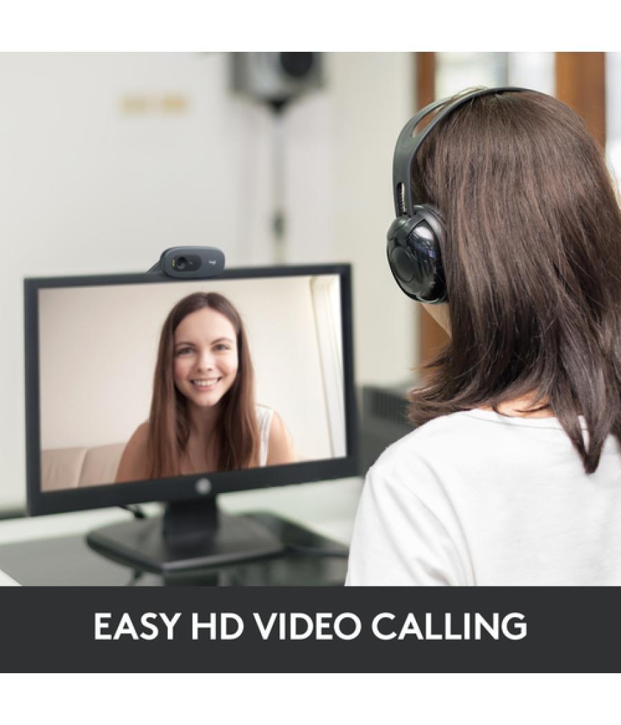 Logitech webcam c270 - cámara web - color - grabación 1024x720 - audio