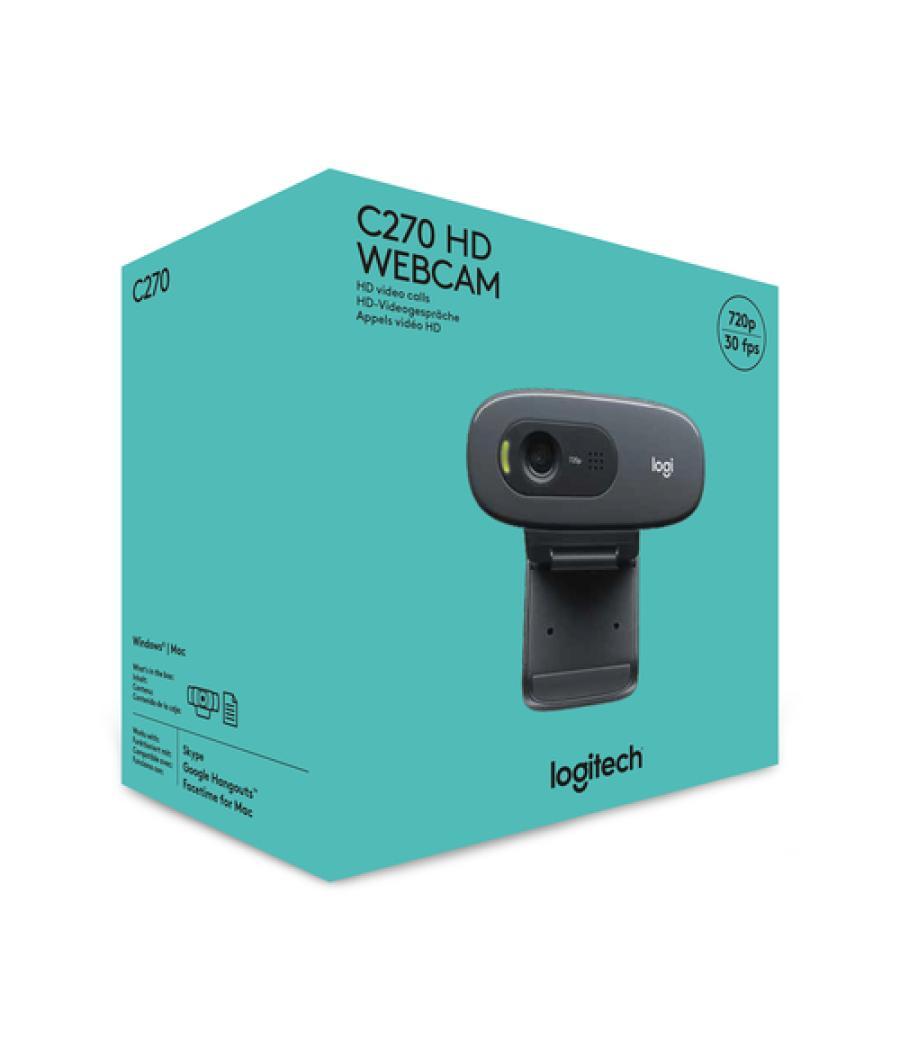Logitech webcam c270 - cámara web - color - grabación 1024x720 - audio