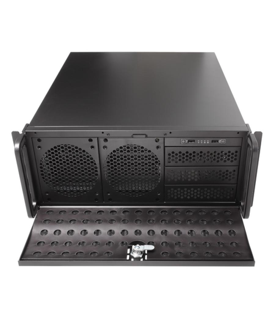 Caja rack 19" 4u unykach uk-4129 - color negro - 427x178x505 mm - 3 bahías de 5 1/4" y 8 de 3 1/2" - fuente atx no incluida.