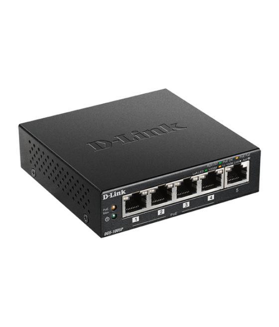 D-link - switch dgs-1005p - 5 puertos rj45 10/100/1000 base-t/(4*gigabit poe)