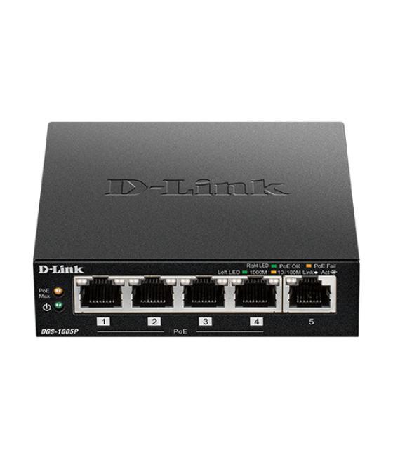 D-link - switch dgs-1005p - 5 puertos rj45 10/100/1000 base-t/(4*gigabit poe)