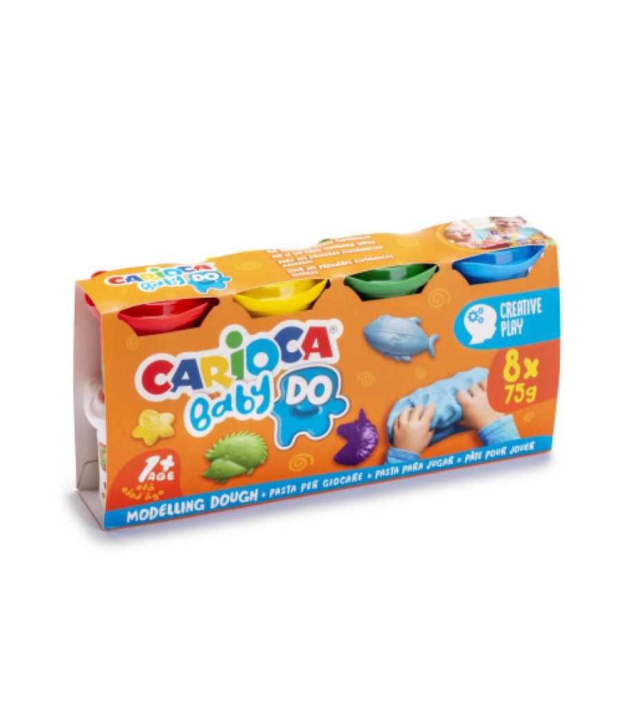 Set pasta de modelar carioca baby dough 8x75gr carioca 43180