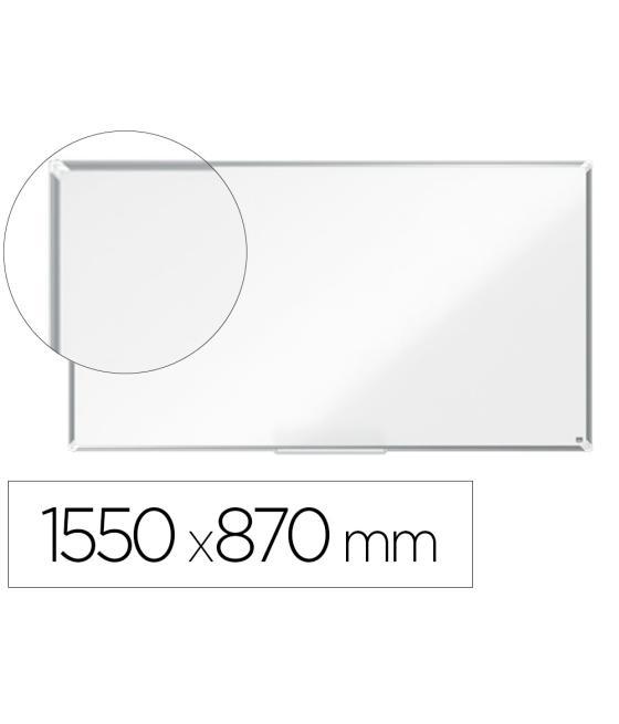 Pizarra blanca nobo premium plus acero lacado formato panoramico 70\" magnética 1550x870 mm
