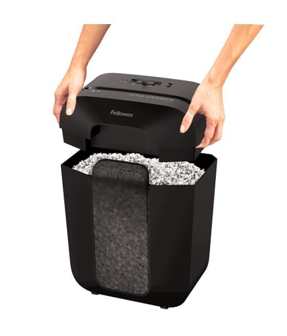 Destructora de documentos fellowes lx-41 capacidad 8h seguridad p4 destruye grapas clips y tarjeta papelera 17 l