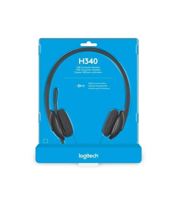 Auriculares logitech h340/ con micrófono/ usb/ negros