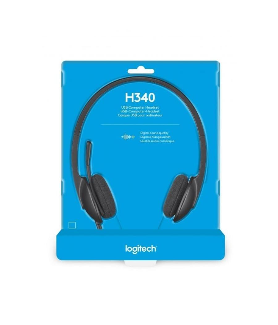 Auriculares logitech h340/ con micrófono/ usb/ negros