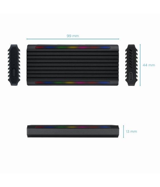 Caja externa para disco ssd m.2 nvme tooq tqe-2222b/ usb 3.1 gen2/ sin tornillos