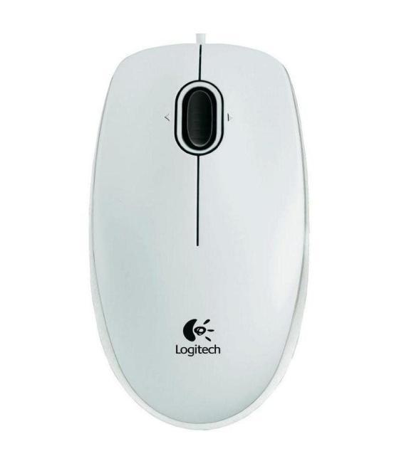 Ratón logitech b100/ hasta 800 dpi/ blanco