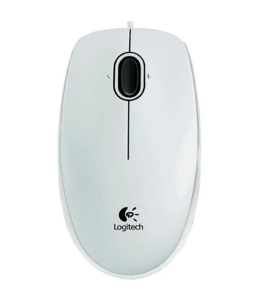 Ratón logitech b100/ hasta 800 dpi/ blanco