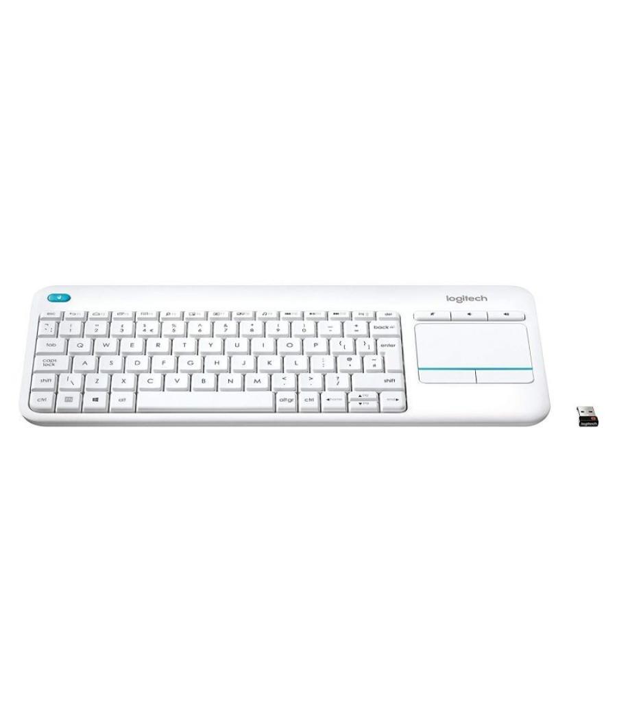 Teclado para smart tv logitech wireless touch k400 plus/ blanco