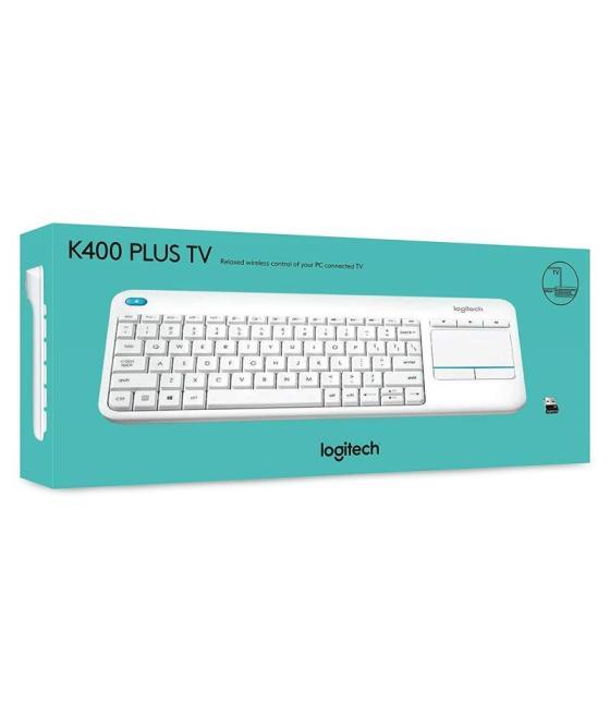 Teclado para smart tv logitech wireless touch k400 plus/ blanco