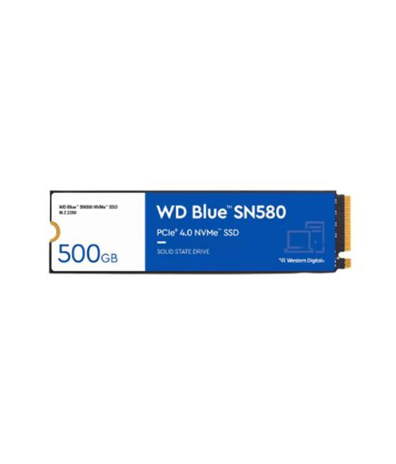 Disco m.2 500gb western digital blue sn580 nvme pcie 4,0-x4 (escritura 3600mb/s) wds500g3b0e