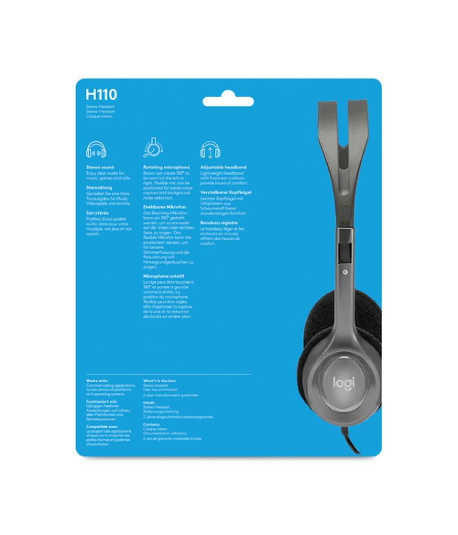 Logitech stereo headset h110 - casco con auriculares ( semiabierto )