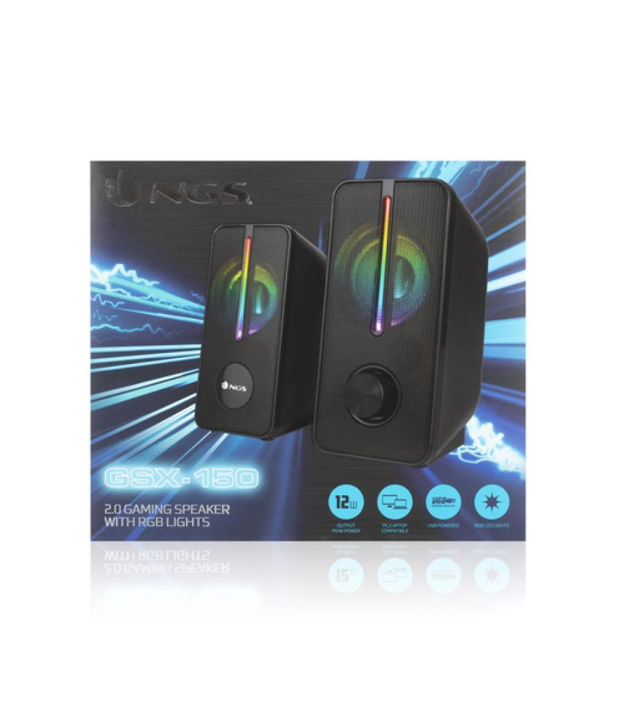 Ngs - altavoces 2.0 gsx-150 gaming rgb - 12w - alimentación por usb - plug and play